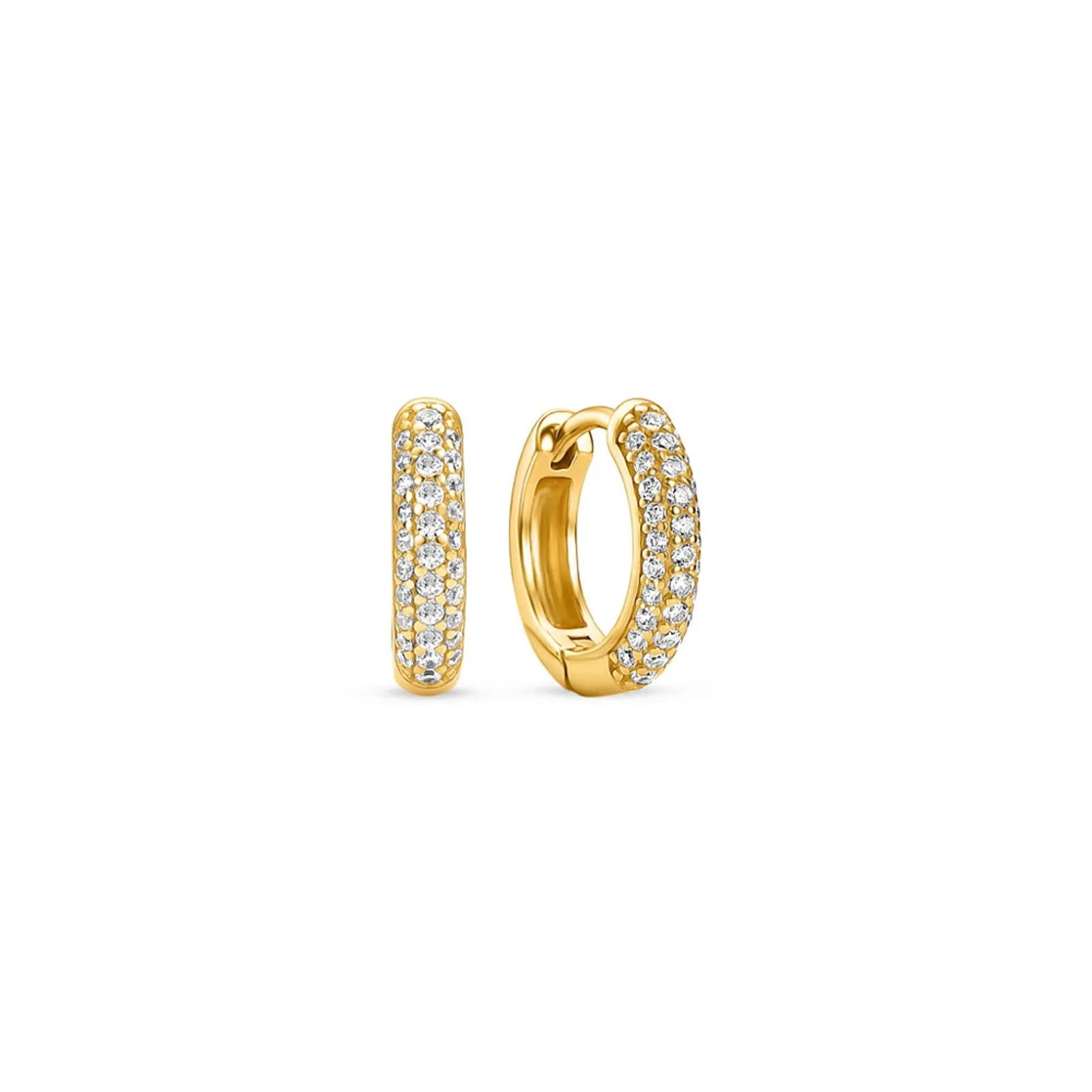 Life Essential hoop earrings in 925 sterling silver with 18k yellow gold plating, 19 mm.